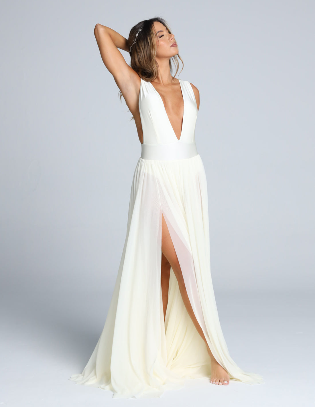 Vestido Equinoccio Tejido Macramé Marfil