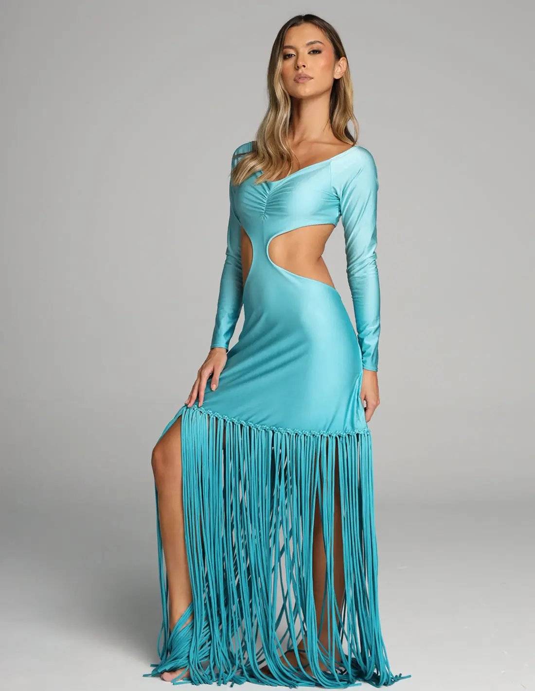 Vestido Aloha Turquoise + Oil Cristal. Vestido Color Turquoise + Oil Cristal. Entreaguas