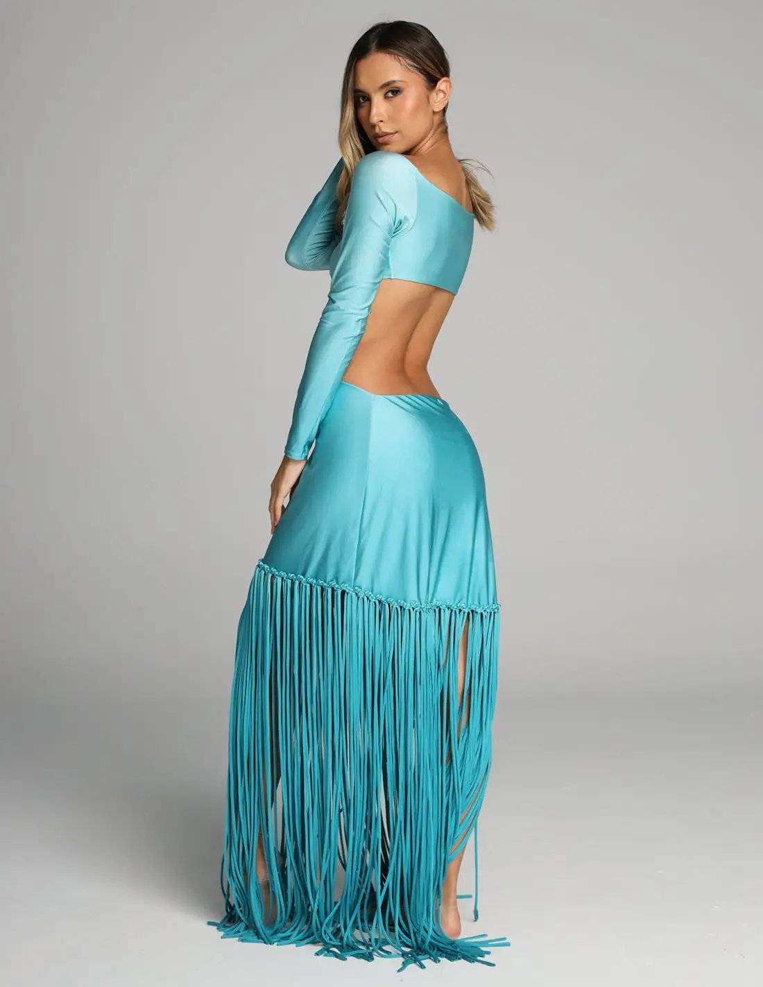 Vestido Aloha Turquoise + Oil Cristal. Vestido Color Turquoise + Oil Cristal. Entreaguas