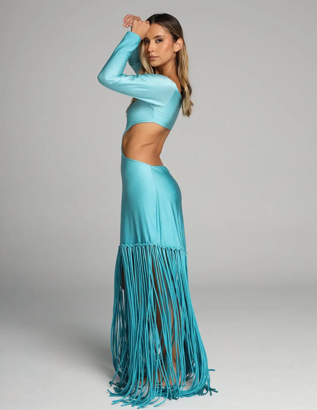 Vestido Aloha Turquoise + Oil Cristal. Vestido Color Turquoise + Oil Cristal. Entreaguas