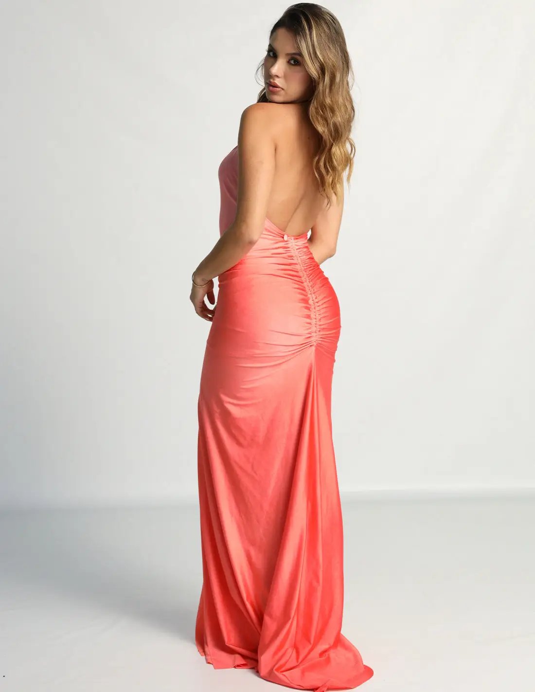 Vestido Juniper Tomatoe. Vestido Teñido A Mano Color Tomatoe. Entreaguas