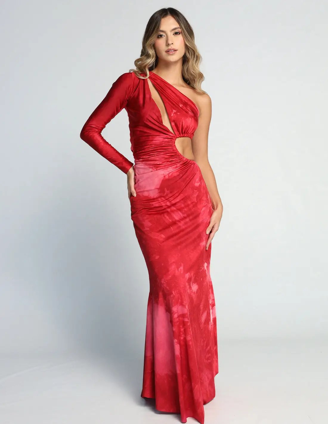 Vestido Aphrodite Spotted Tomatoe. Vestido Teñido A Mano Color Spotted Tomatoe. Entreaguas