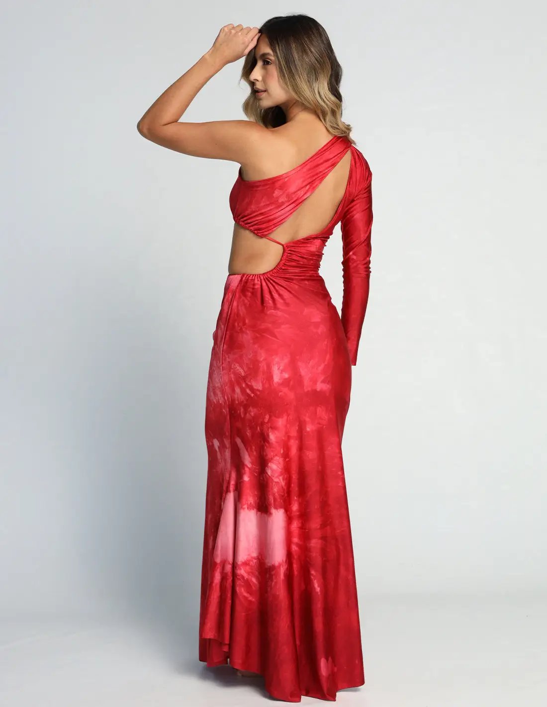 Vestido Aphrodite Spotted Tomatoe. Vestido Teñido A Mano Color Spotted Tomatoe. Entreaguas