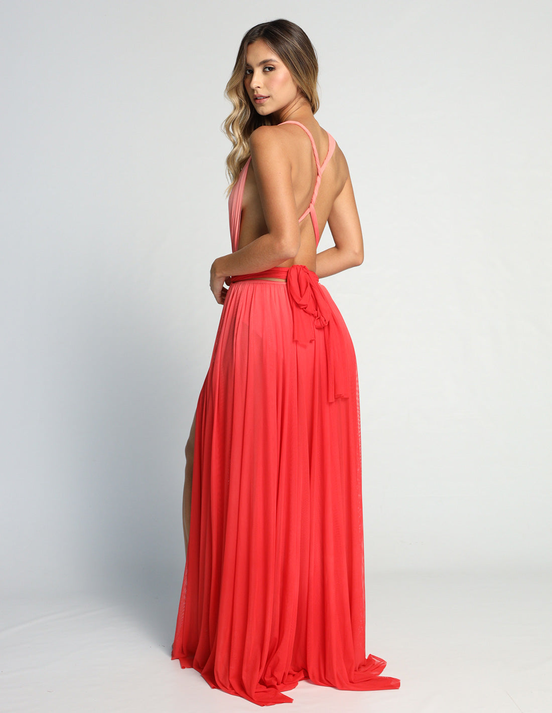 Vestido Hydra Ivory + Tomato