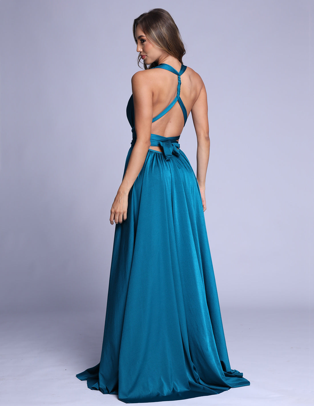 Vestido Pluton Blue. Vestido Teñido A Mano Color Blue. Entreaguas