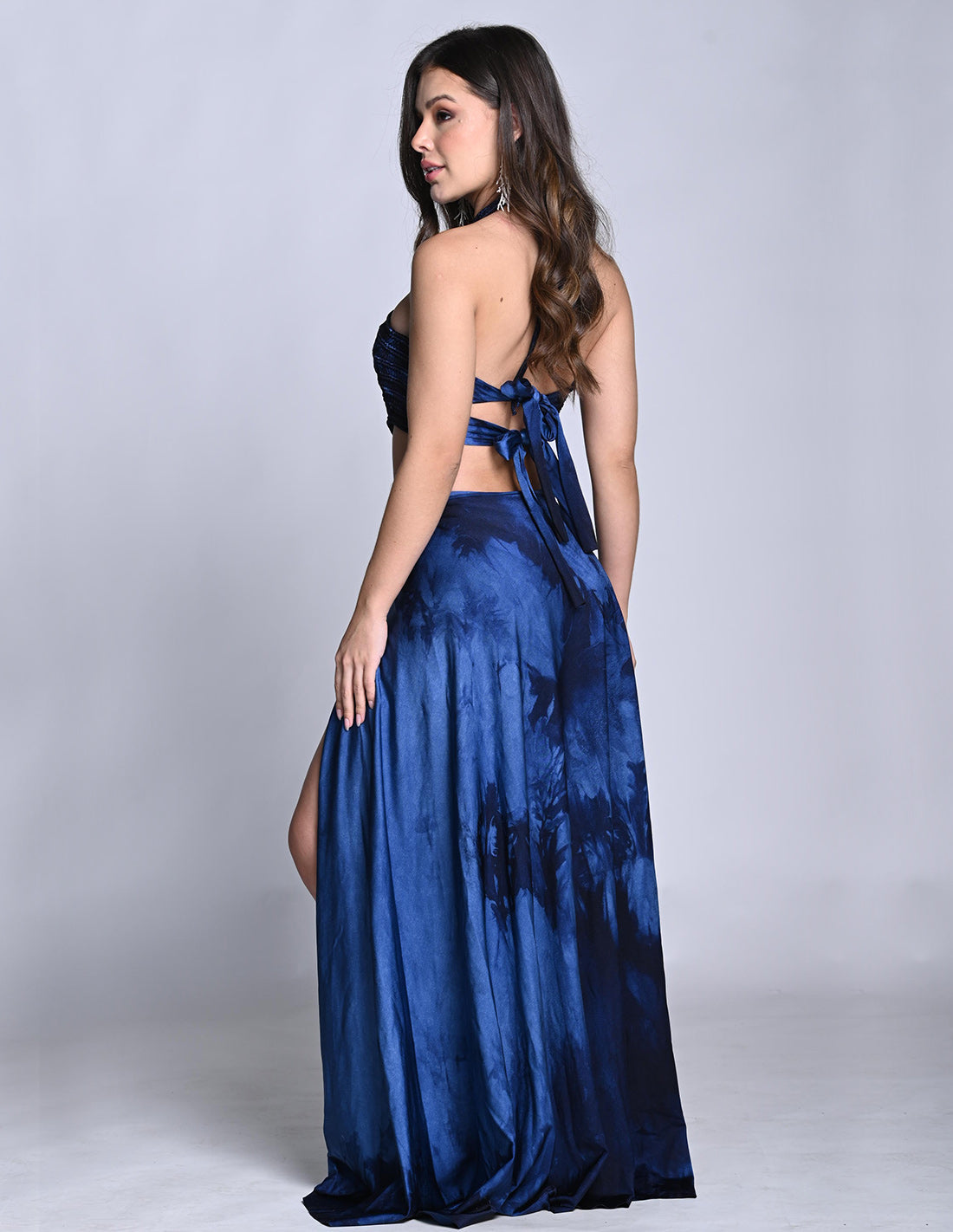 Falda Ventus Night Blue Hand Dyed. Falda Teñido A Mano Color Night Blue Hand Dyed