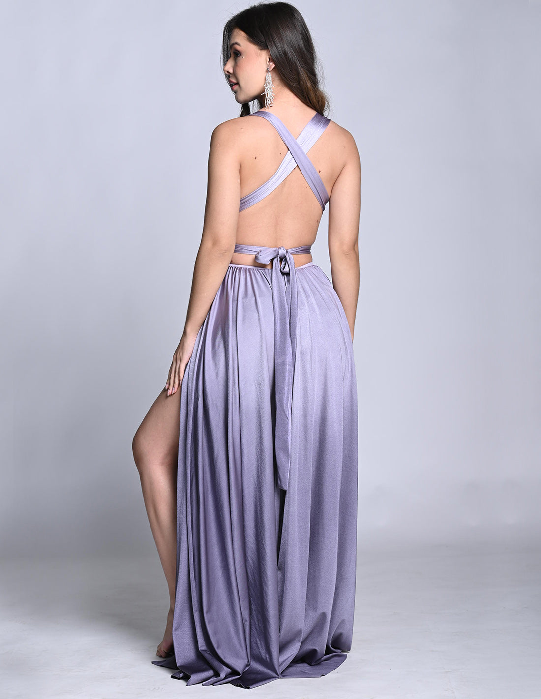 Vestido Plutón Faded Gray. Vestido Teñido A Mano Color Faded Gray