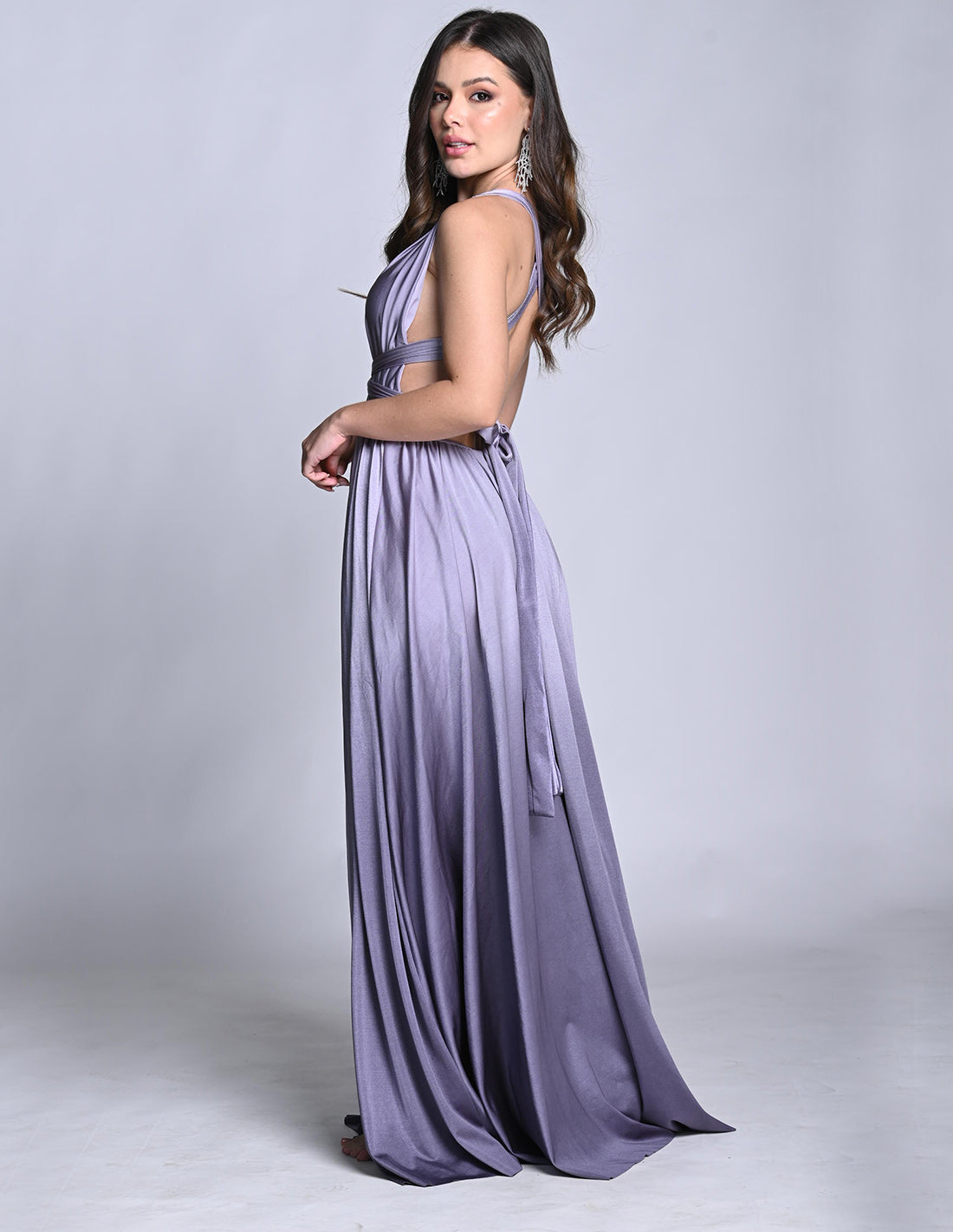 Vestido Plutón Faded Gray. Vestido Teñido A Mano Color Faded Gray