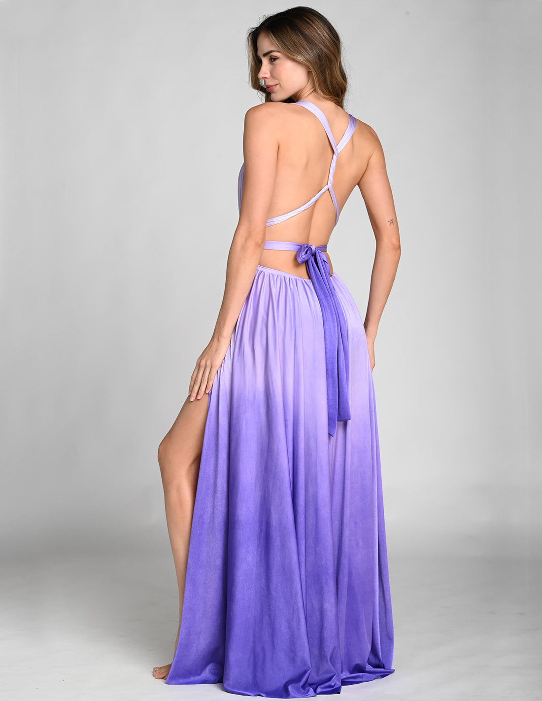 Vestido Pluton Faded Purple. Vestido Teñido A Mano Color Faded Purple