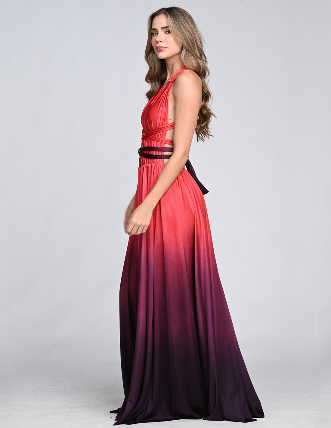 Vestido Plutón Wild Wine + Deep Purple. Vestido Teñido A Mano Color Wild Wine + Deep Purple