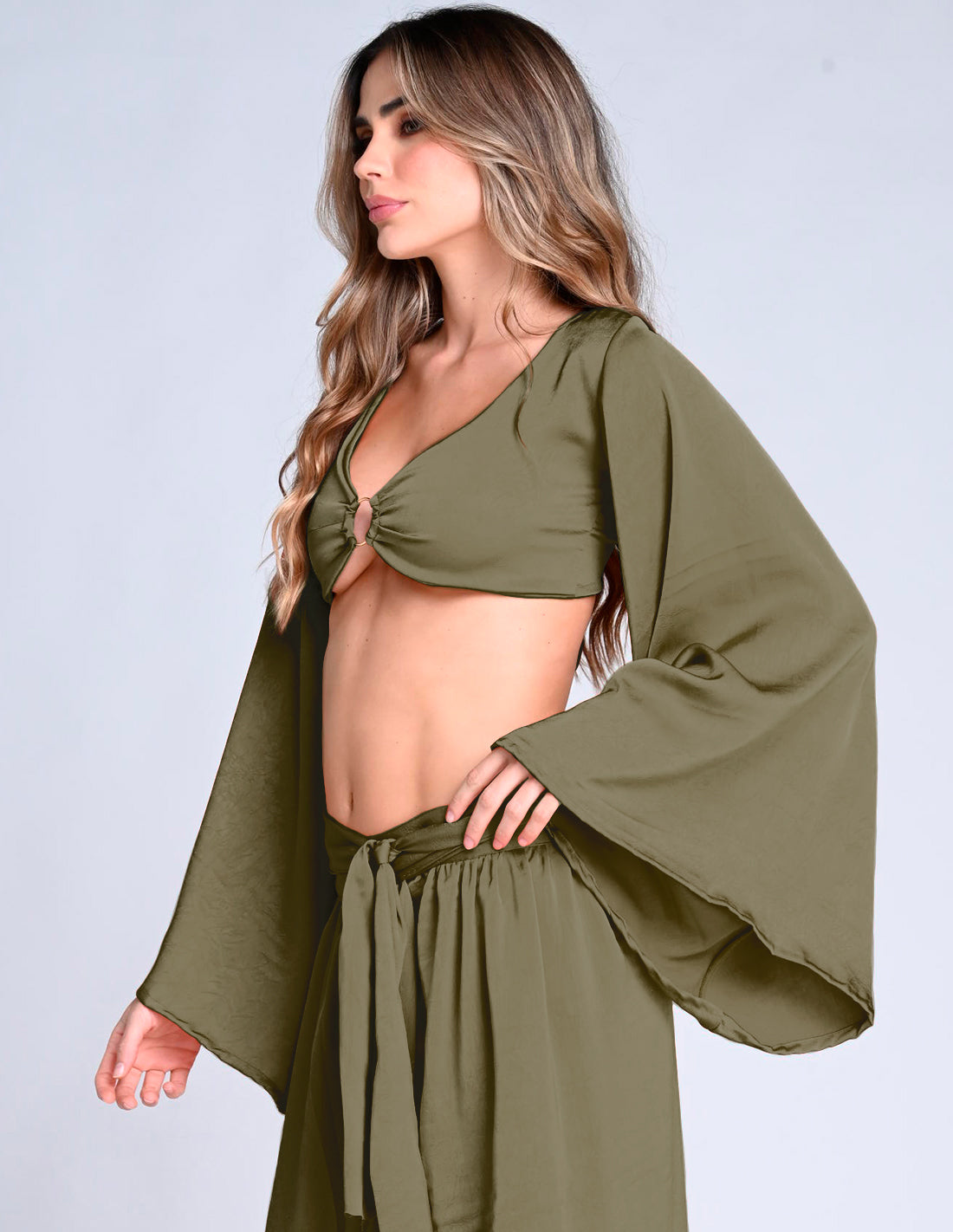 Crop Top Laya Verde. Crop Top Color Verde
