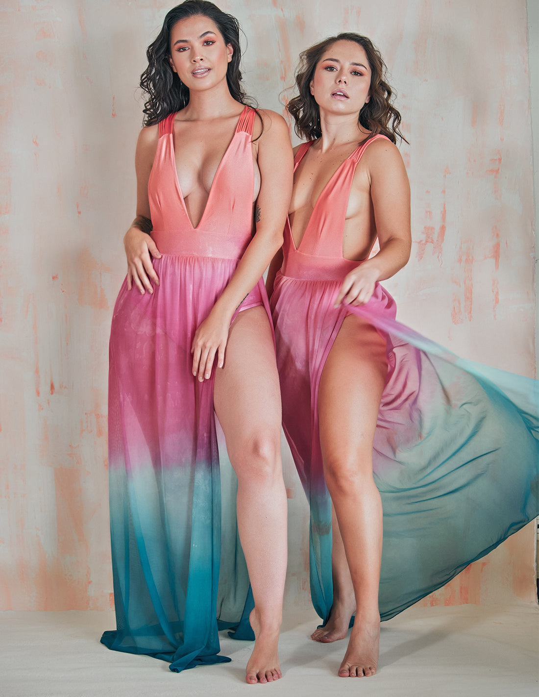 Vestido Coralito Uyuni Thermas. Vestido Teñido A Mano Color Uyuni Thermas