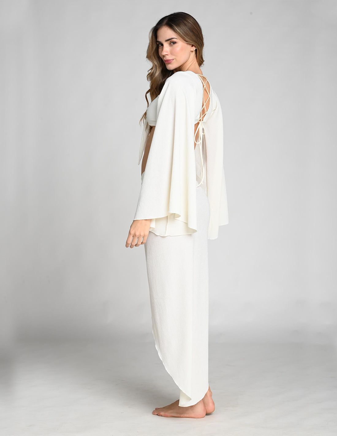 Falda Naiya Marfil. Falda Color Marfil