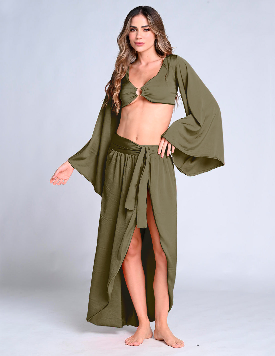 Falda Laya Verde. Falda Color Verde