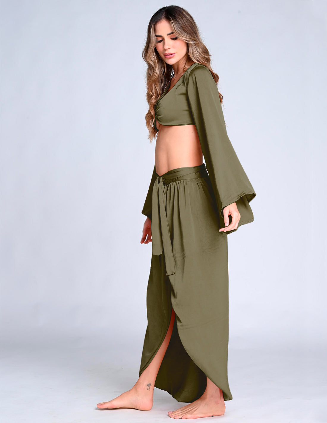 Falda Laya Verde. Falda Color Verde