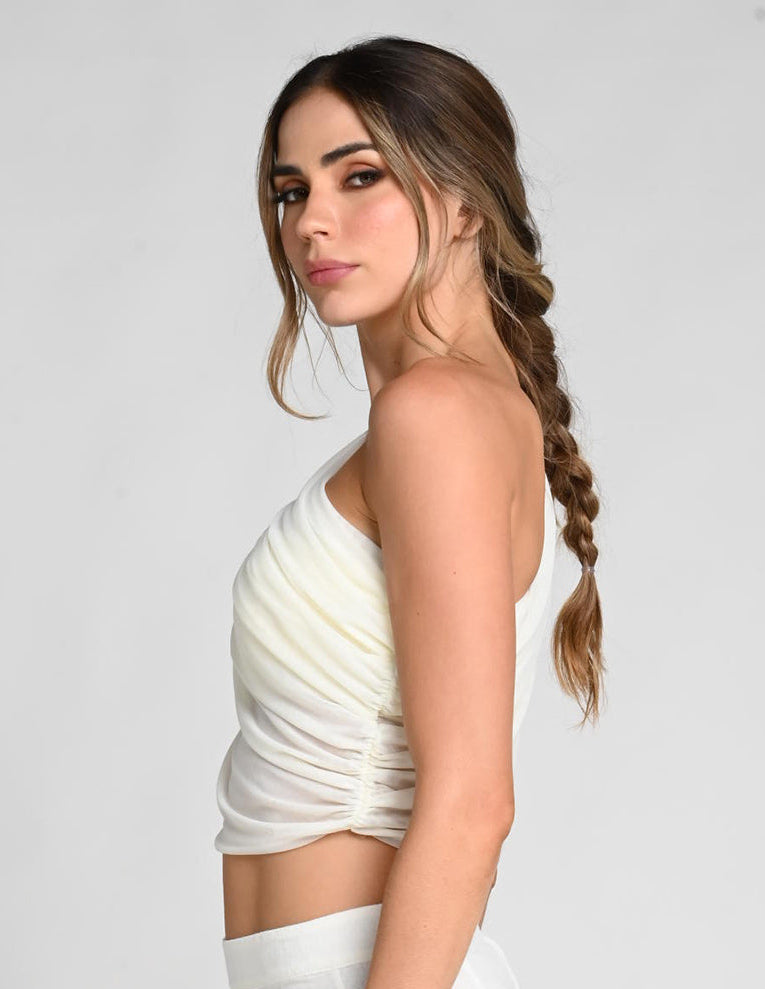 Blusa Noia Marfil. Blusa Color Marfil