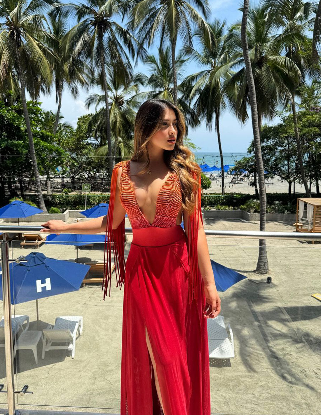 Vestido Umbra Salmon + Tomato