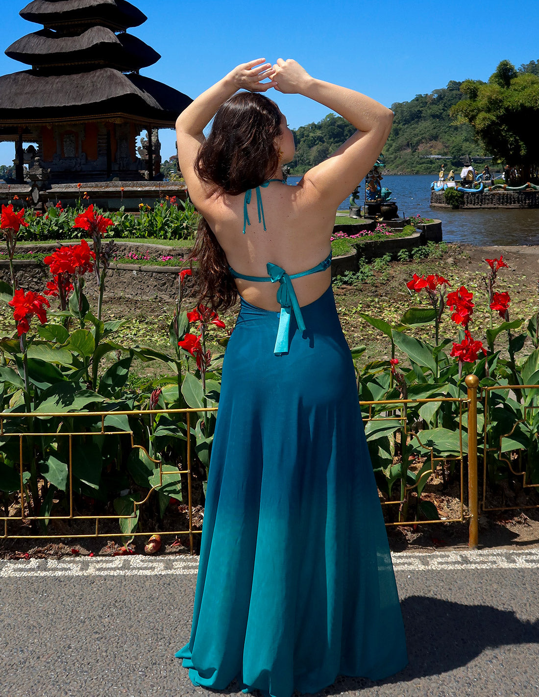Falda Sairi Opal Green + Marino
