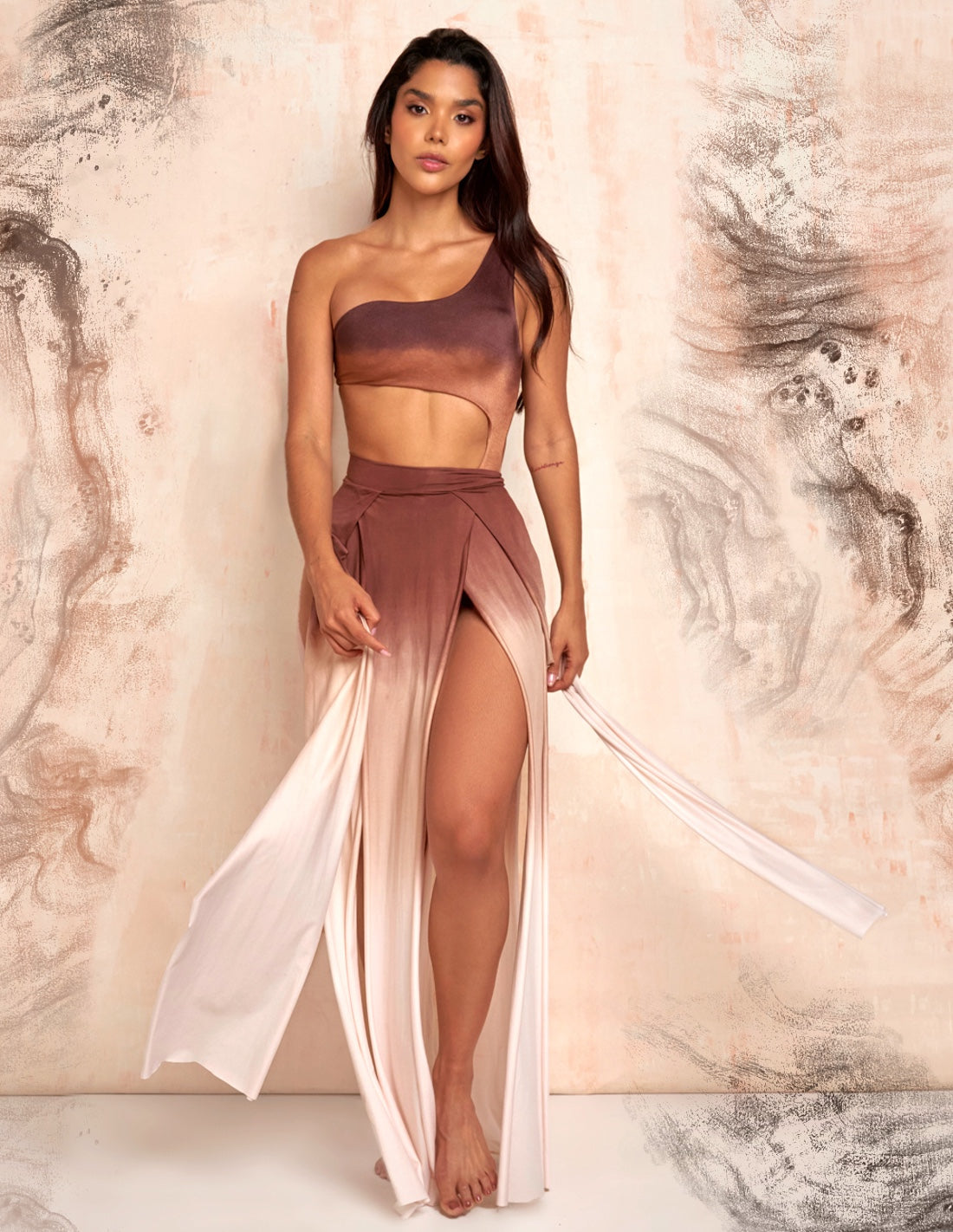 Falda Stripe Faded Brown + Vanilla