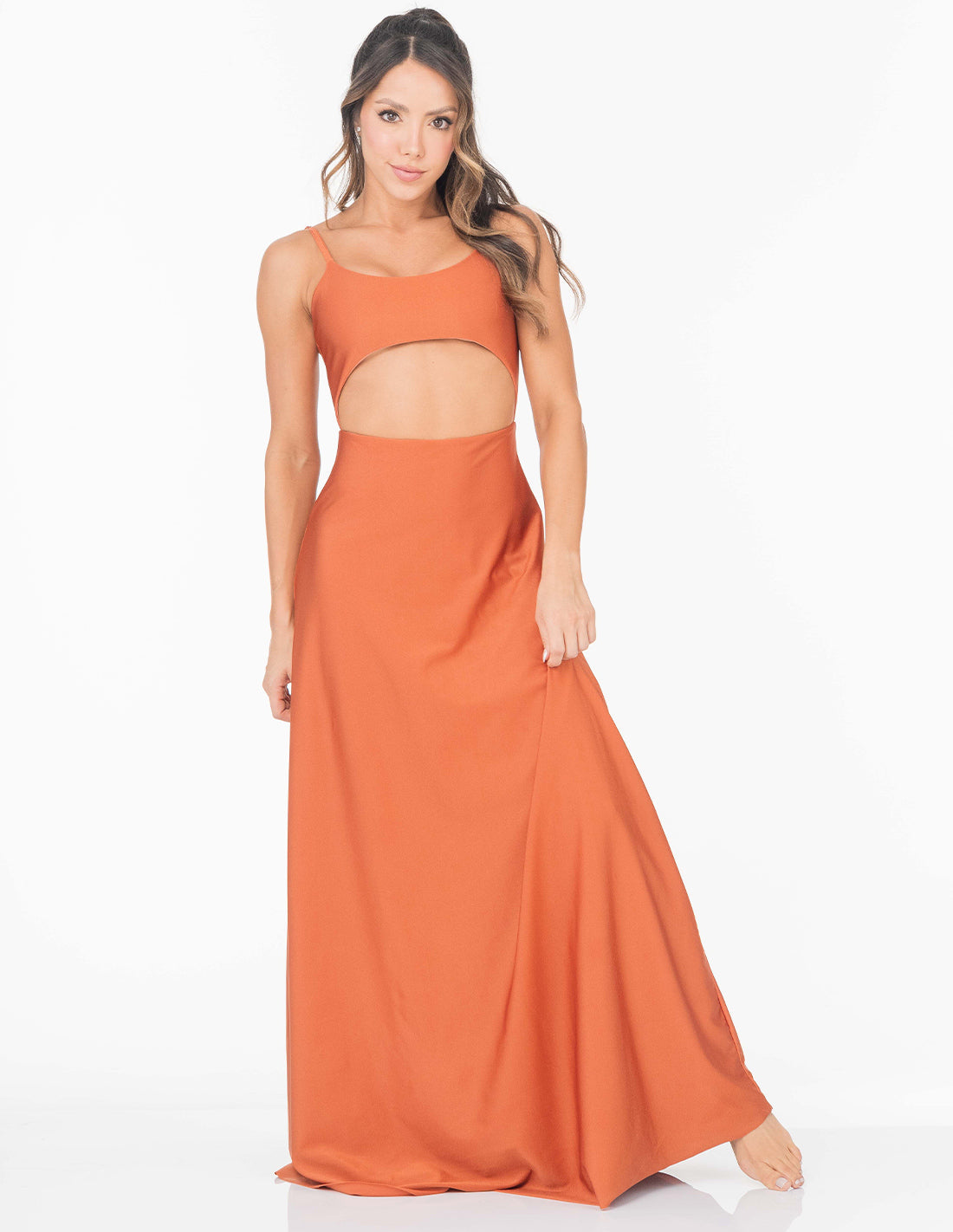 Vestido Marbella Flowers Brown. Vestido Teñido A Mano Color Flowers Brown. Entreaguas