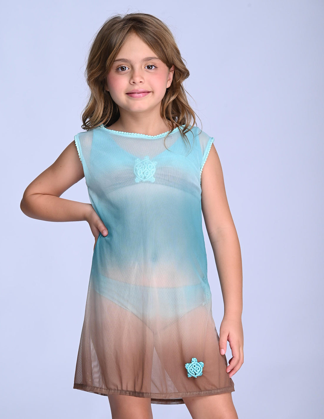 Vestido Ara Opal Green + Brown
