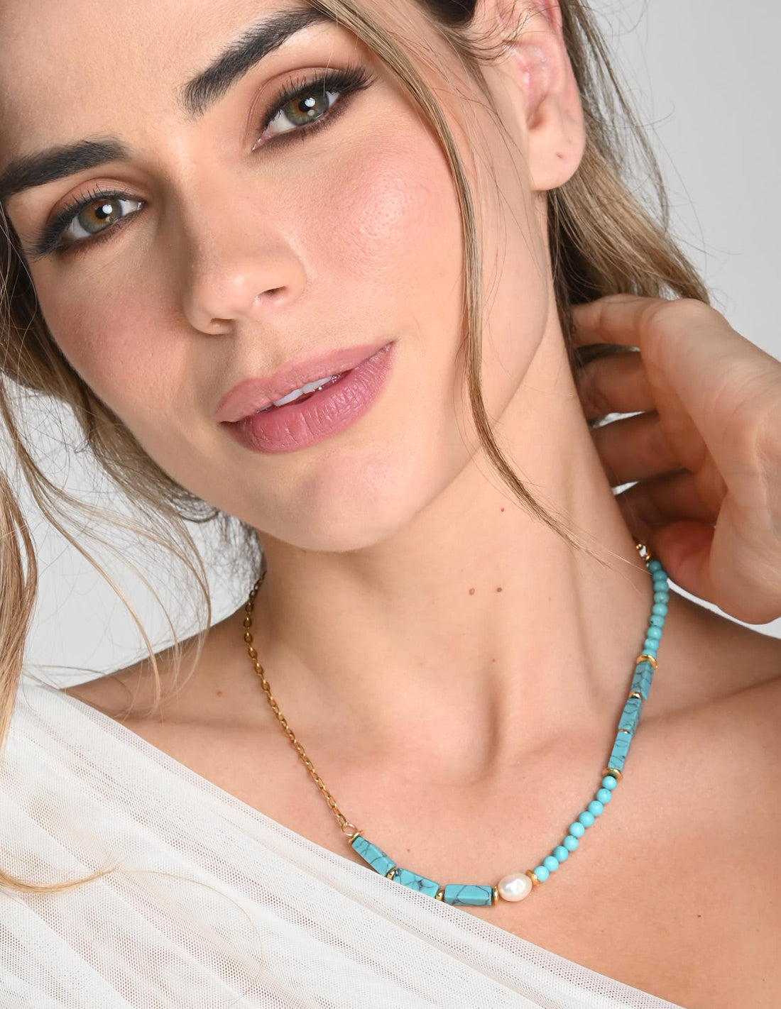 Collar Lalita Turquesa + Blue. Collar Color Turquesa + Blue