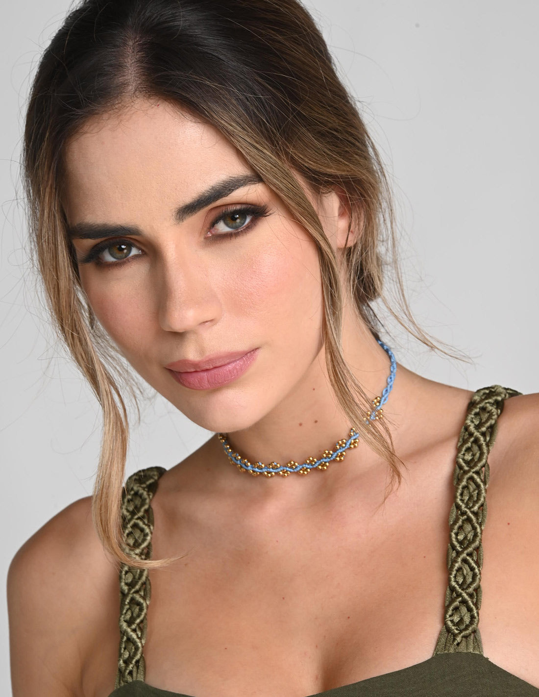 Choker Nayara Blue Sky. Choker Color Blue Sky