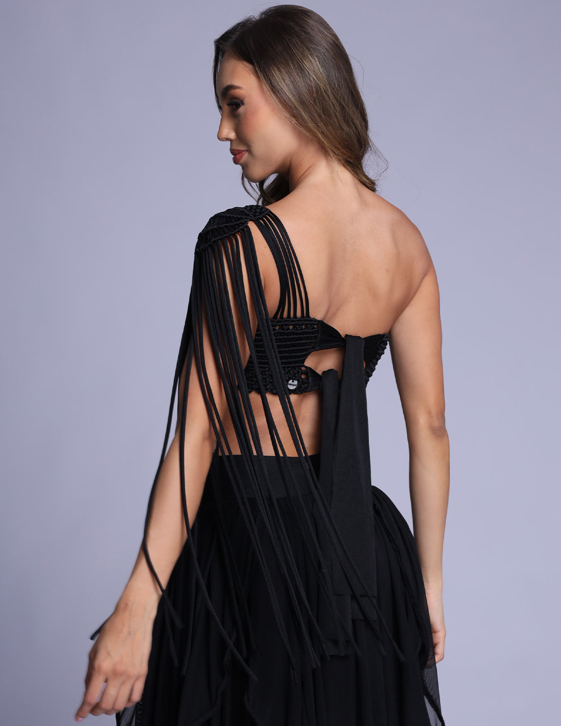 Crop Top Unlates Negro