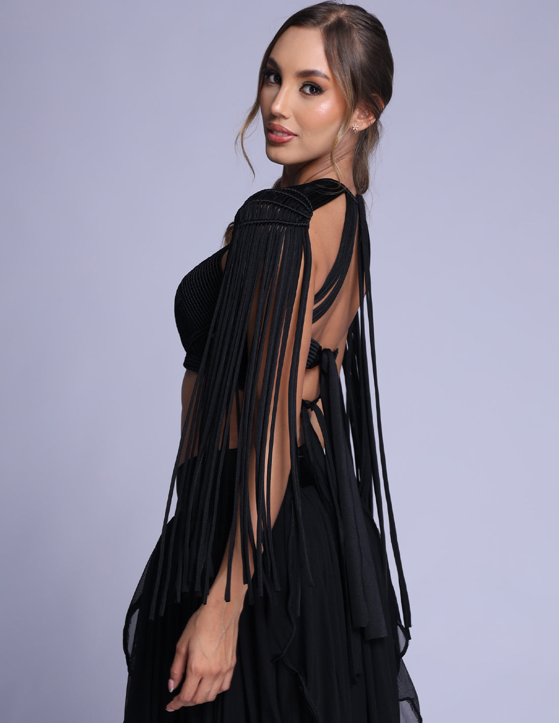 Crop Top Guerrera Negro