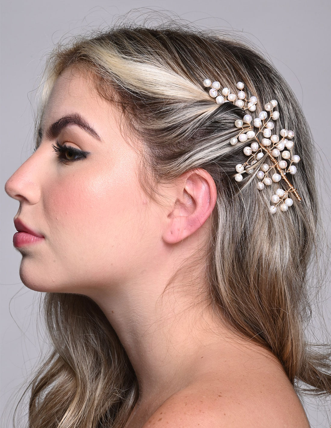 Tocado De Perlas Con 5 Clips En U – Accesorios De Plata Y Blancos Para Bodas, Fiestas Y Peinados Elegantes