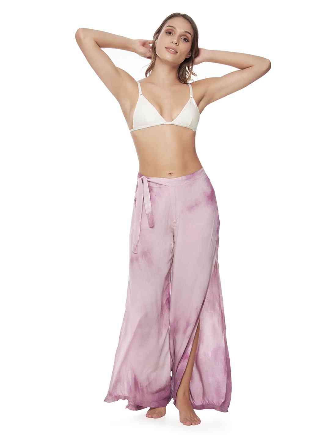 Pantalón Earth Spotted Rose. Pantalón De Playa Teñido A Mano Color Spotted Rose. Entreaguas