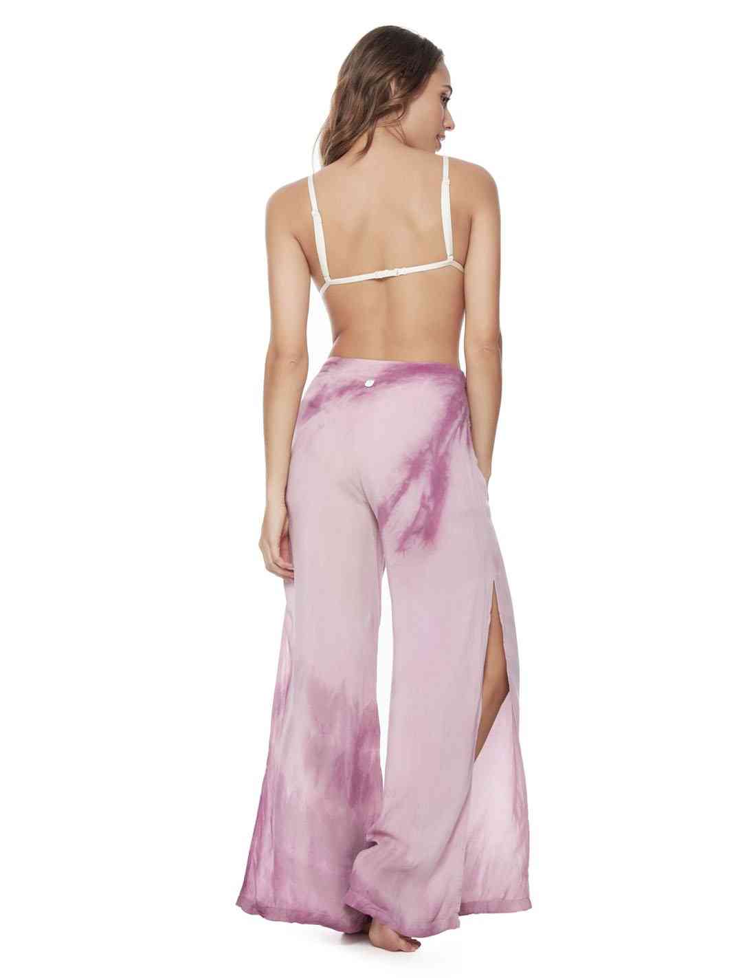 Pantalón Earth Spotted Rose. Pantalón De Playa Teñido A Mano Color Spotted Rose. Entreaguas