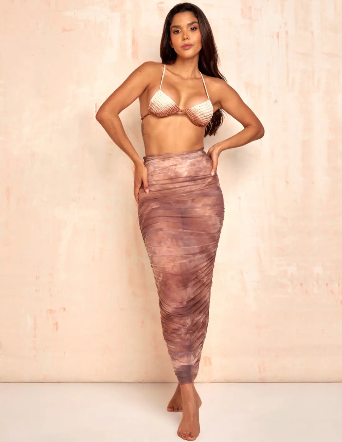 Falda Dunne Spotted Vanilla + Nude + Brown + Black