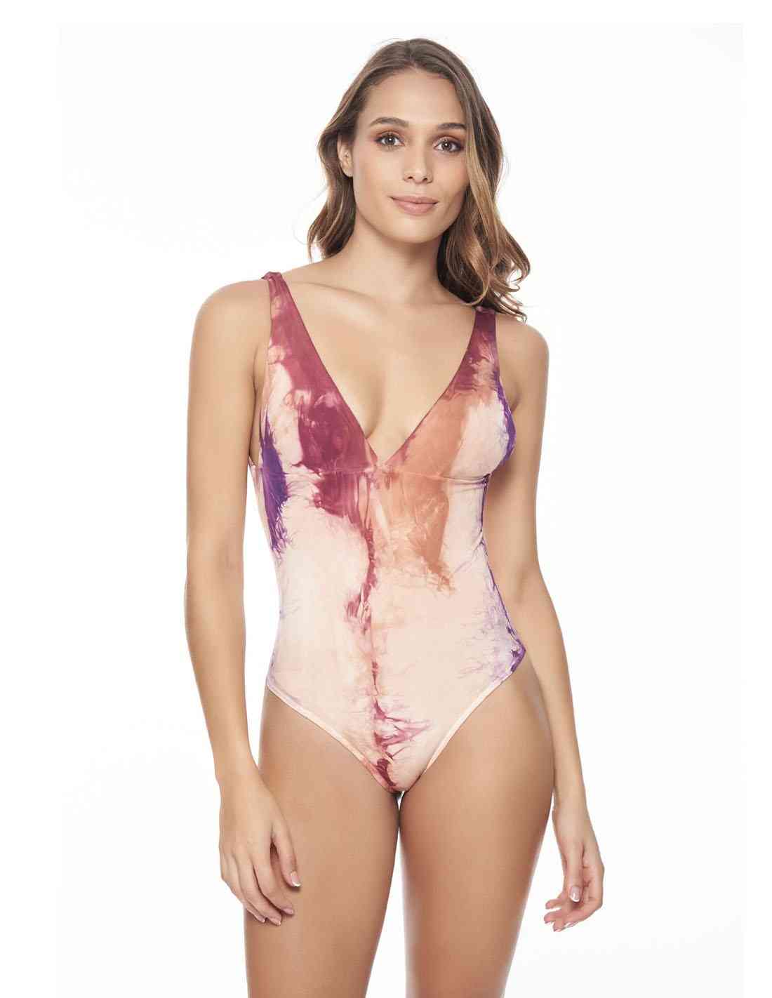 Entero Cosmos Spotted Passion. Vestido De Baño Entero Teñido A Mano Color Spotted Passion. Entreaguas