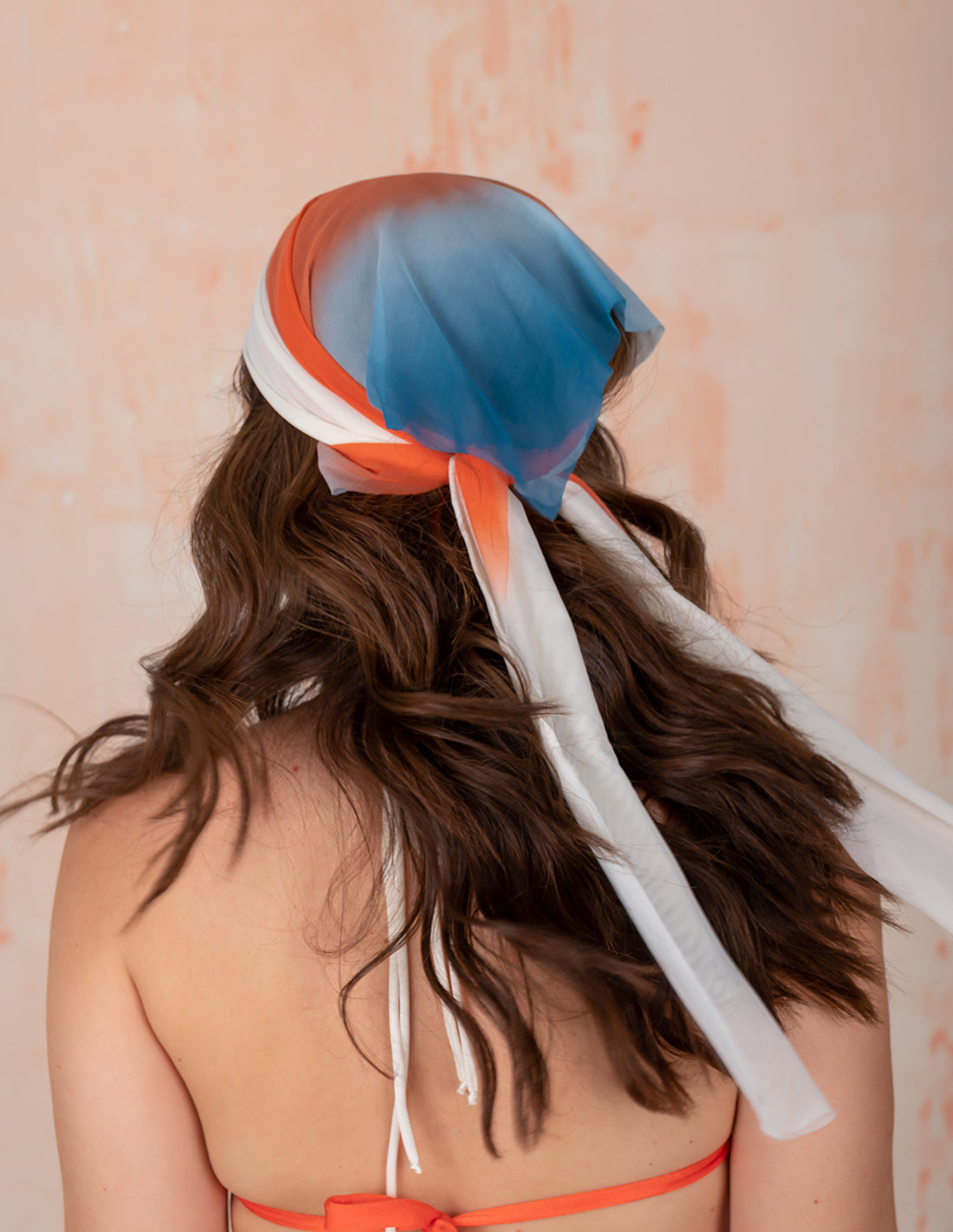 Pañoleta Dawn Blue Summer. Pañoleta Teñido A Mano Color Blue Summer. Entreaguas