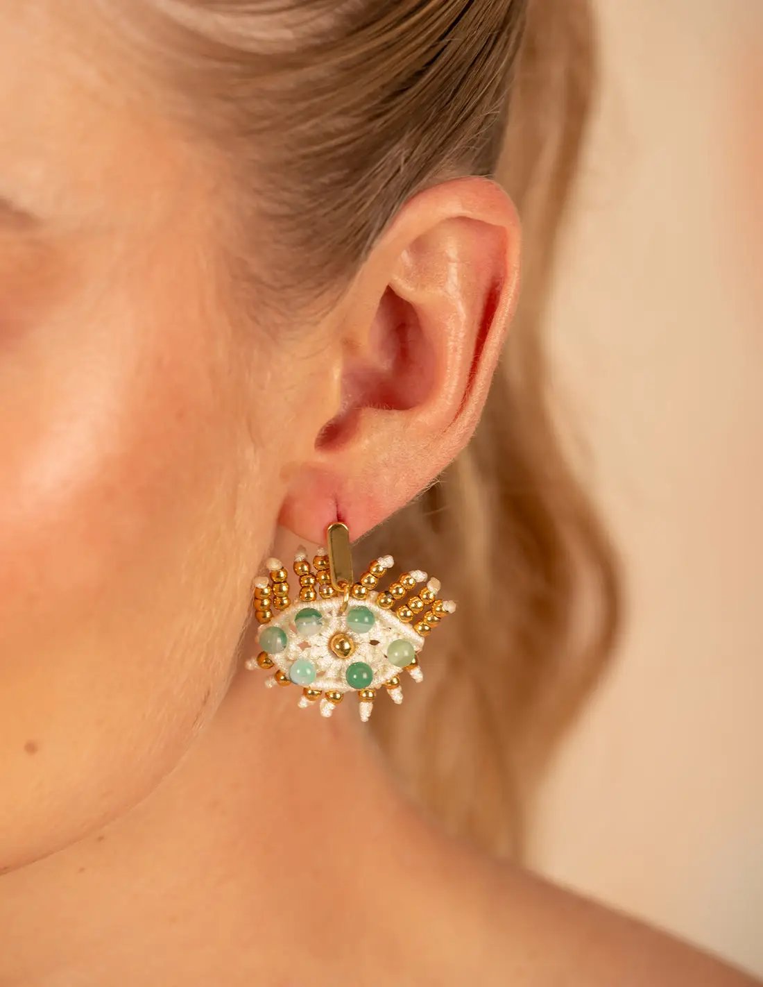 Areta Nazar Mint Green Stone