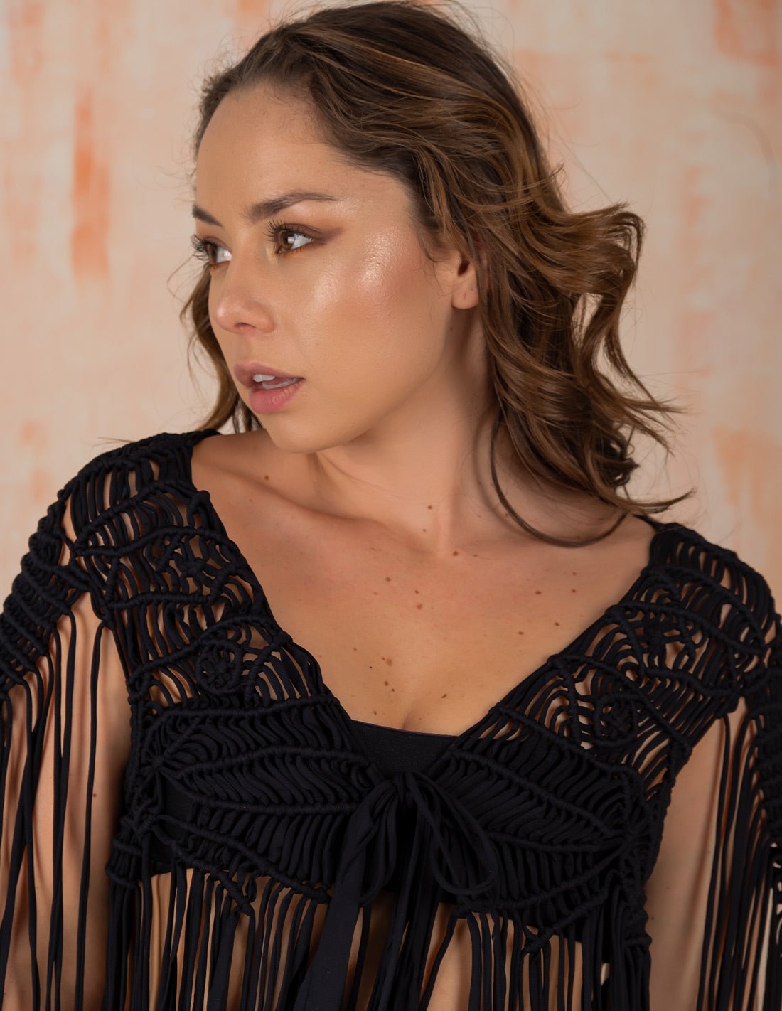 Cardigan Stem Negro - Entreaguas Wearable Art