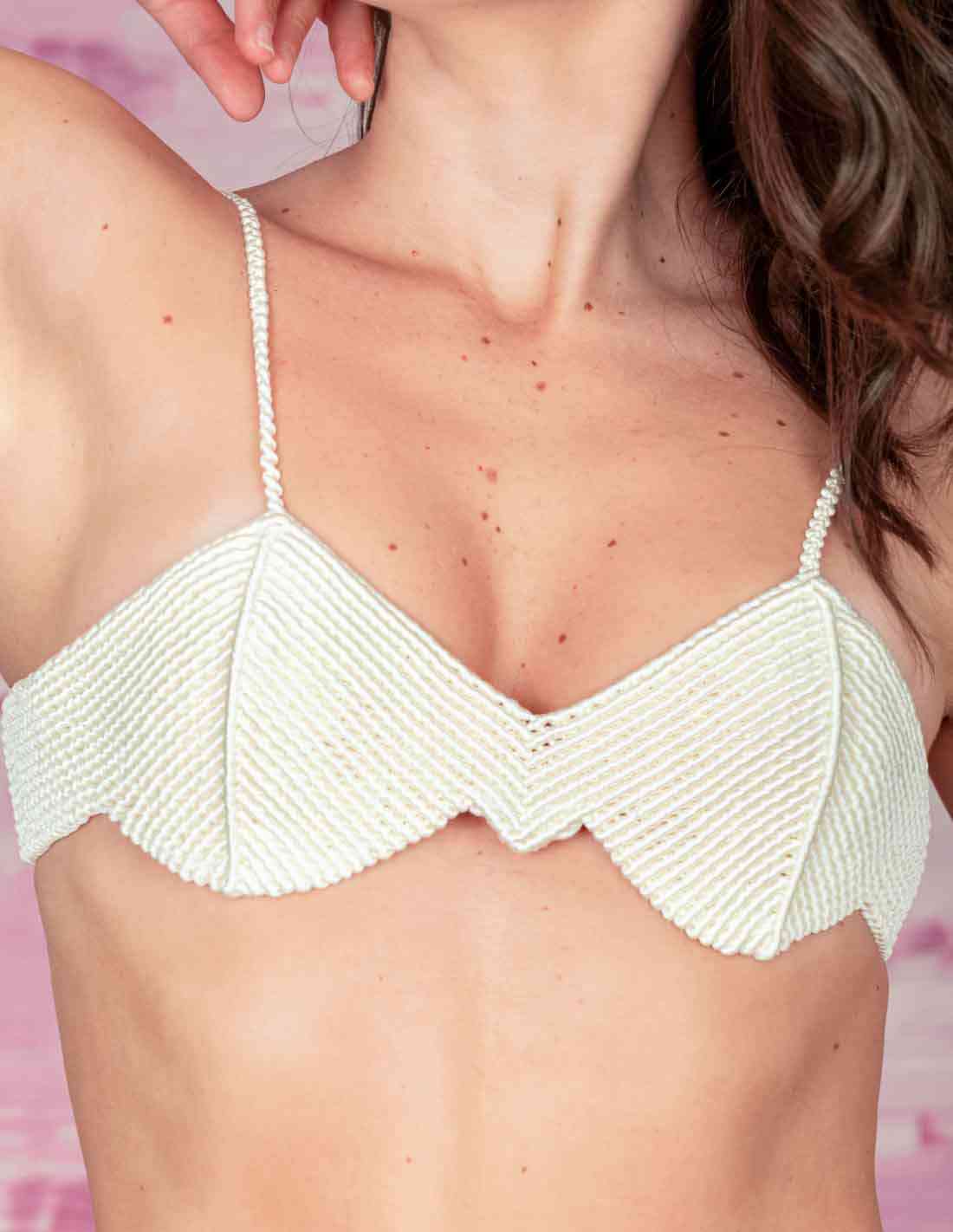 Crop Top Picchi Marfil - Entreaguas Wearable Art