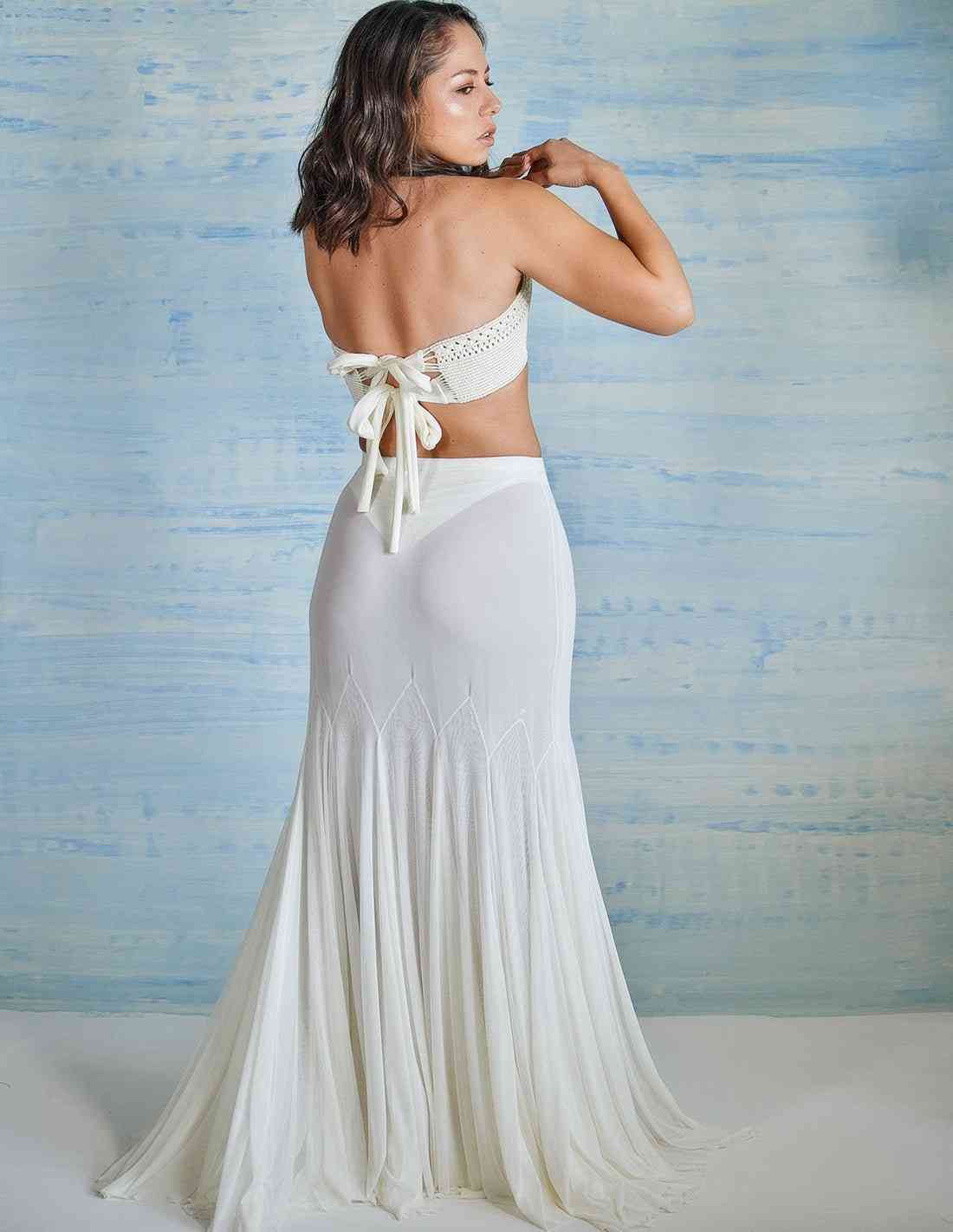 Crop Top Vento Marfil - Entreaguas Wearable Art