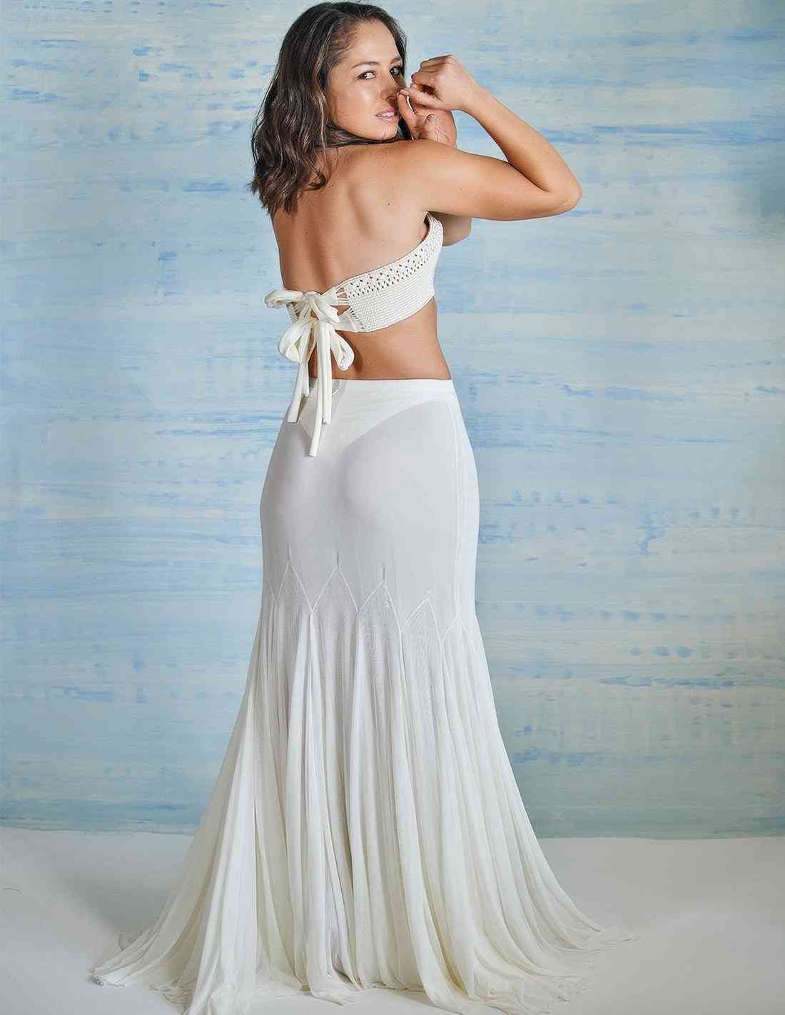 Crop Top Vento Marfil - Entreaguas Wearable Art