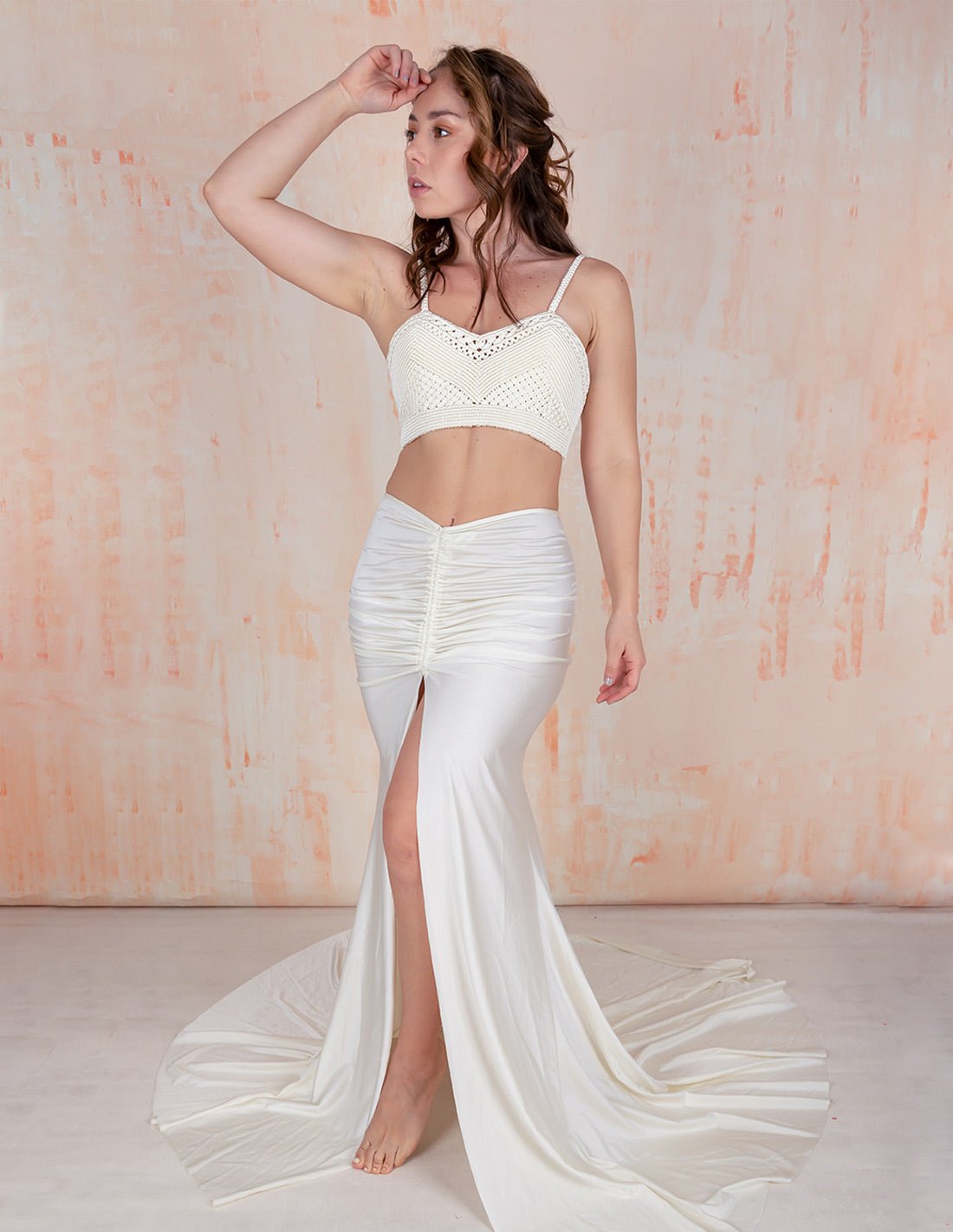 Falda Daisy Marfil - Entreaguas Wearable Art