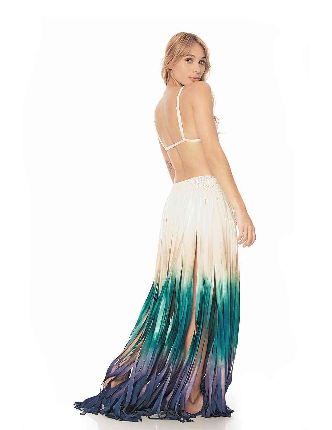 Falda Flow Agua Marina - Entreaguas Wearable Art