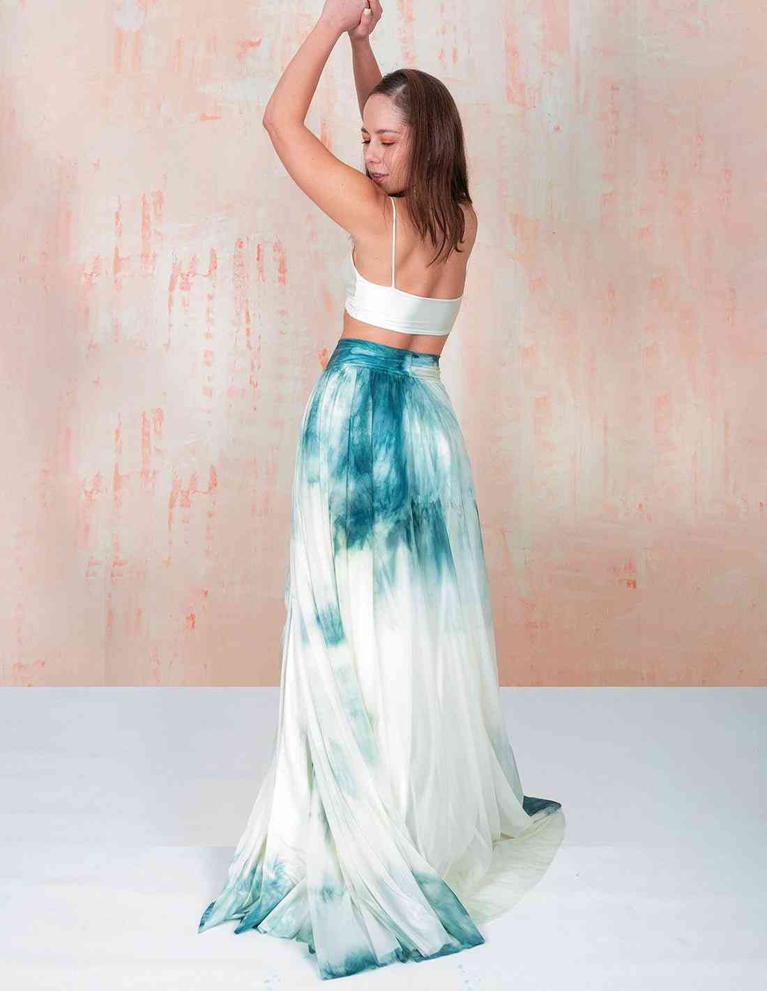 Falda Nadu Verde Petroleo - Entreaguas Wearable Art