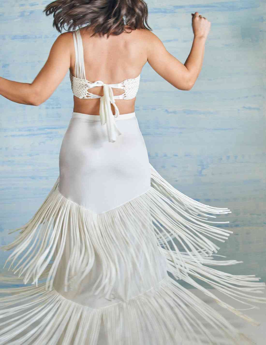 Falda Rigel Marfil - Entreaguas Wearable Art