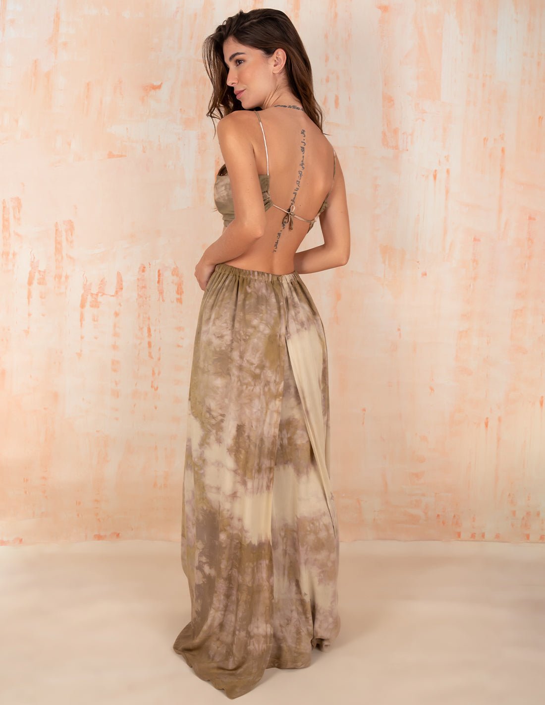 Falda Windy Spotted Army Green - Entreaguas Wearable Art