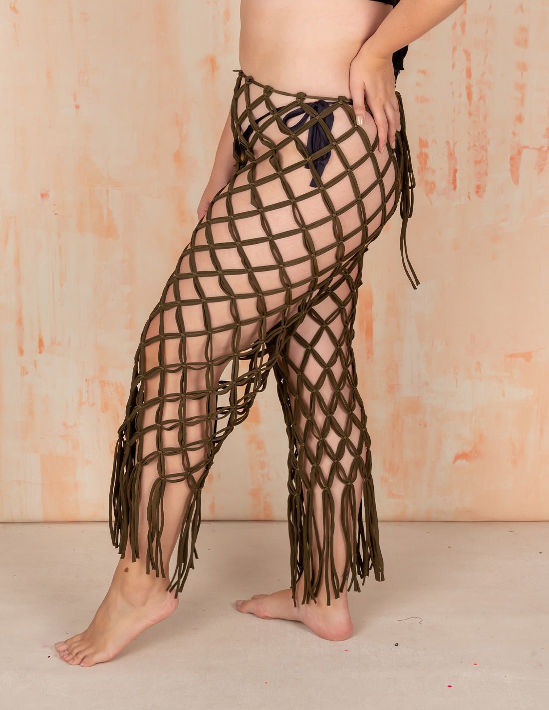 Pantalón Chanclas De Moises Butterfly Green - Entreaguas Wearable Art