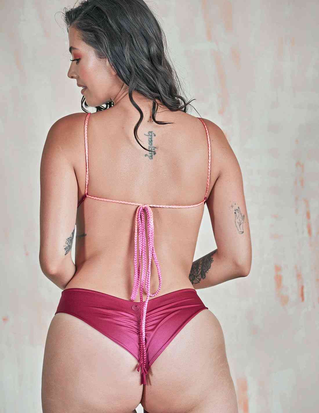 Panty Fire Deep Lagoon. Panty De Bikini Teñido A Mano Color Deep Lagoon. Entreaguas