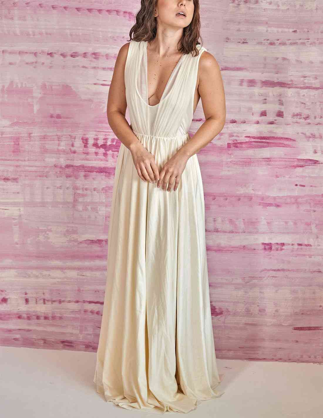 Vestido Big Bang Marfil. Vestido Con Macramé Color Marfil. Entreaguas