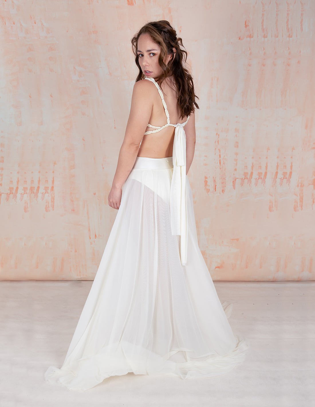 Vestido Divine Marfil. Vestido Con Macramé Color Marfil. Entreaguas