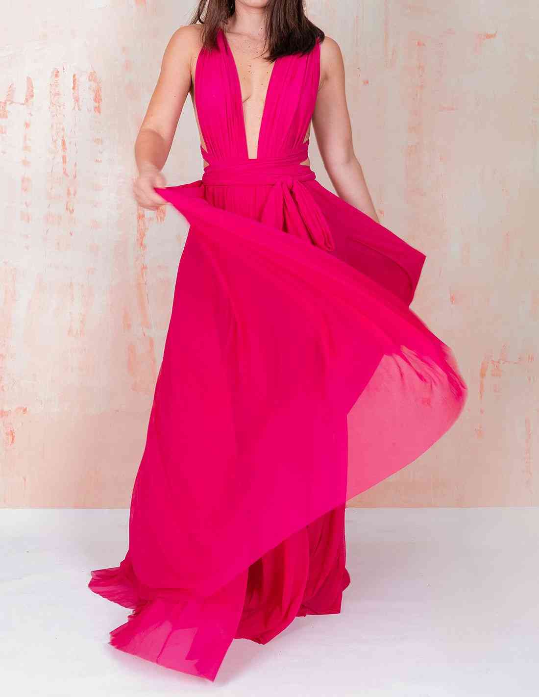 Vestido Hydra Vino Tinto. Vestido Teñido A Mano Color Vino Tinto. Entreaguas